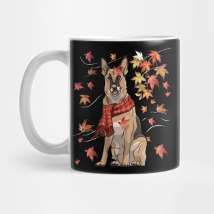 Maple Dog Leaf Fall Hello Autumn Funny German Shepherd Lover Mug